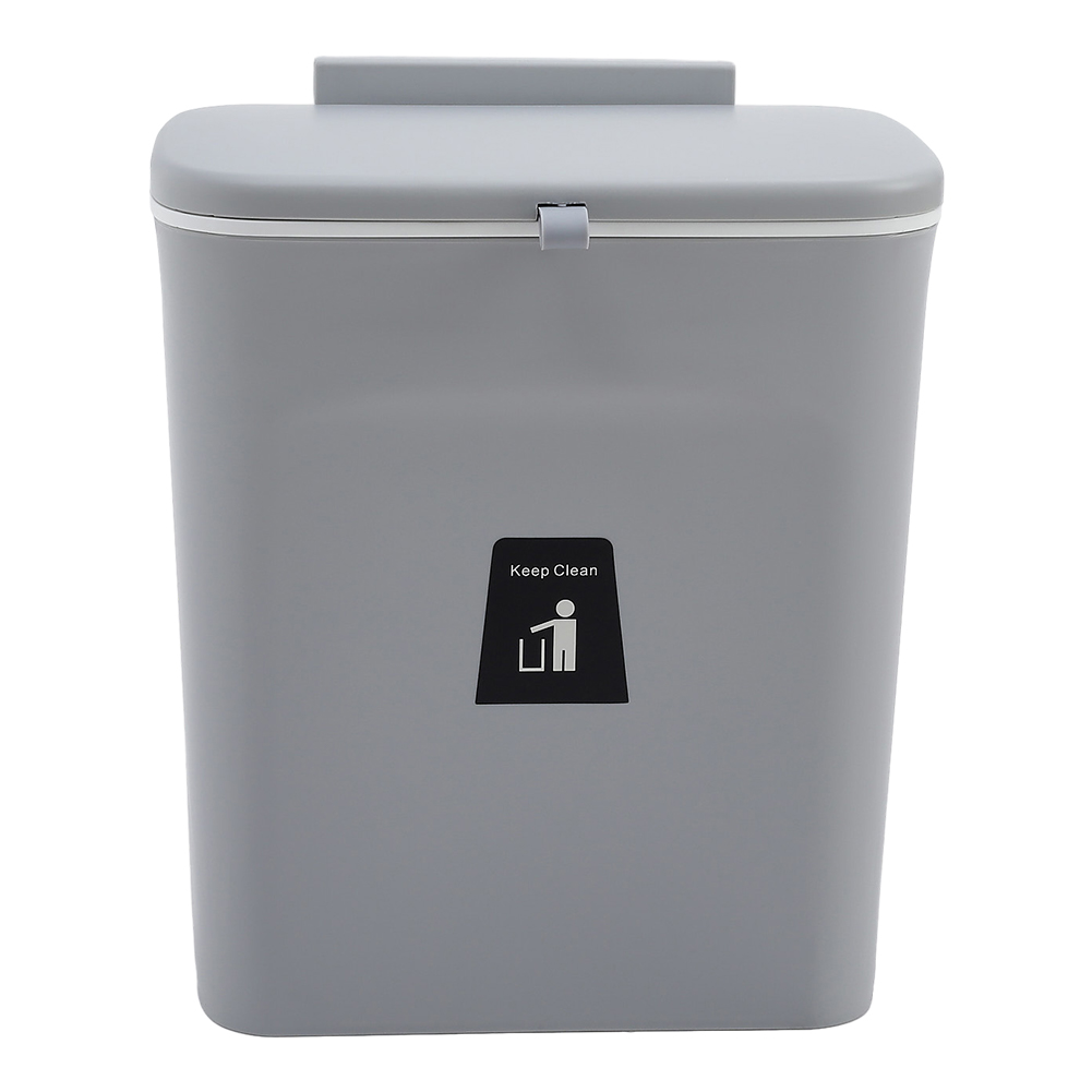 Living and Home Trash Bin with Inner Bucket Grey Image 1