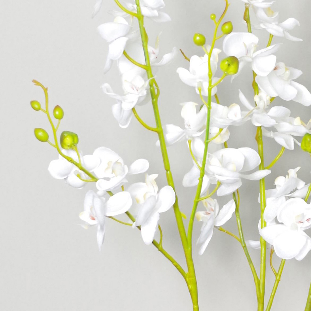 Leaf White Orchid 3 Stems Artificial Plant Pot 60cm Image 3