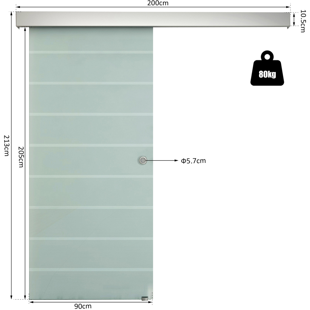 HOMCOM 90cm Sliding Glass Door Set Image 8