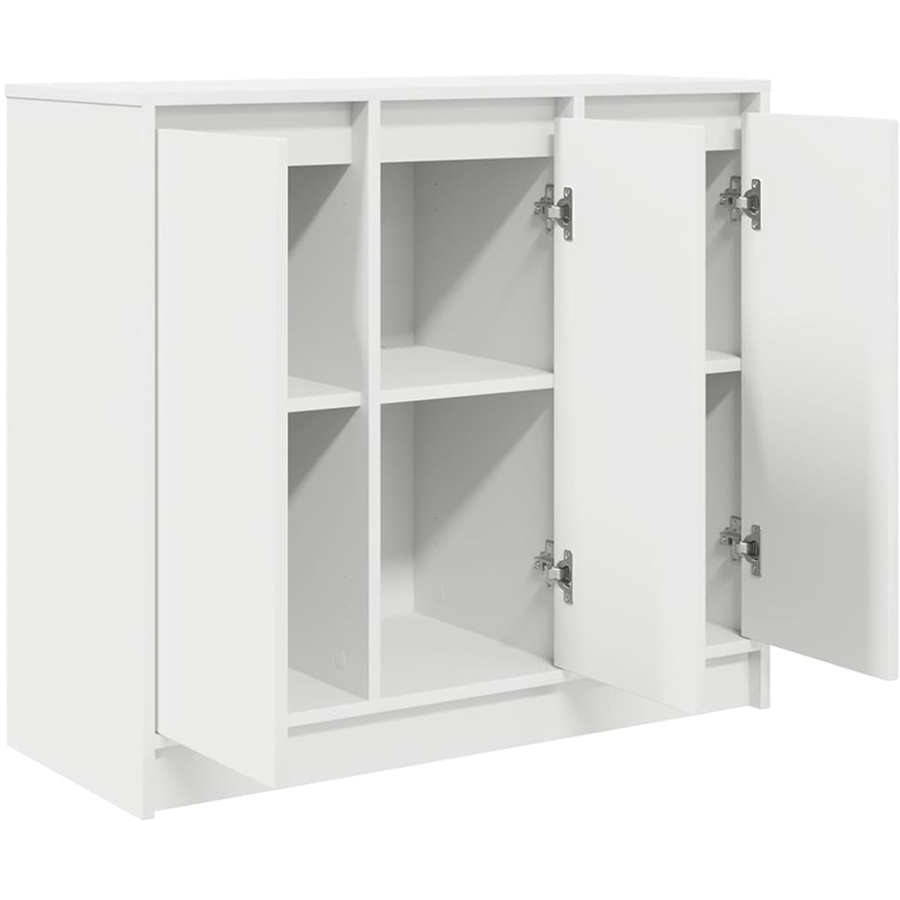 vidaXL 3 Door White Sideboard Image 4