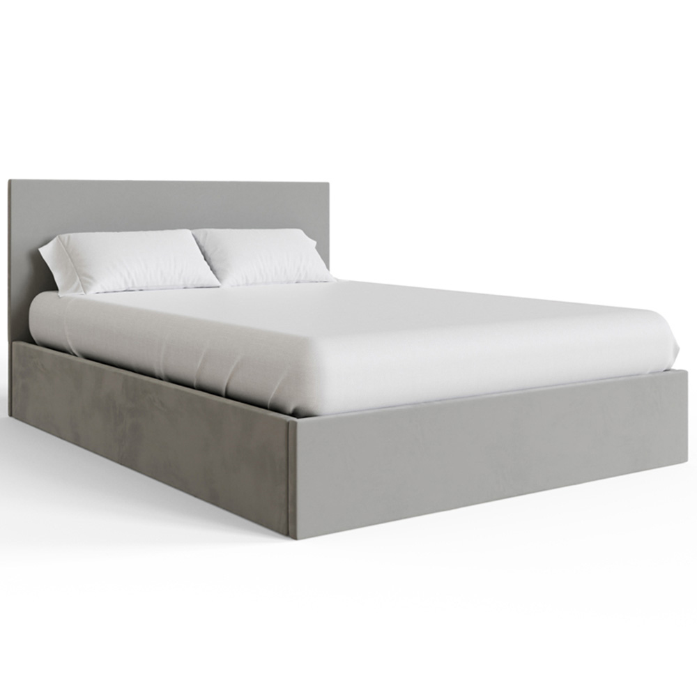 GFW King Size Charcoal Grey Velvet End Lift Ottoman Bed with Memory Pocket Spring Mattress Image 3