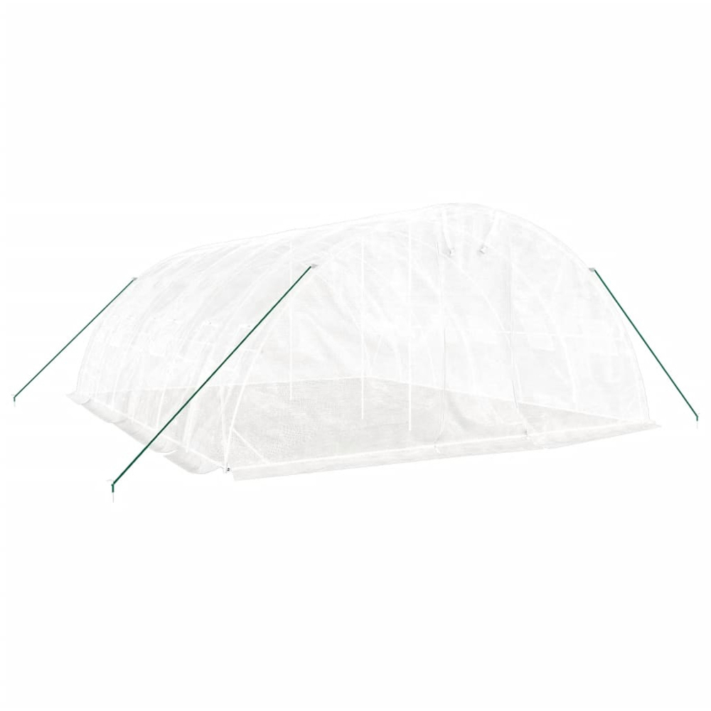vidaXL White Polyethylene Galvanised Steel Frame 19.6 x 16.4ft Greenhouse Image 2