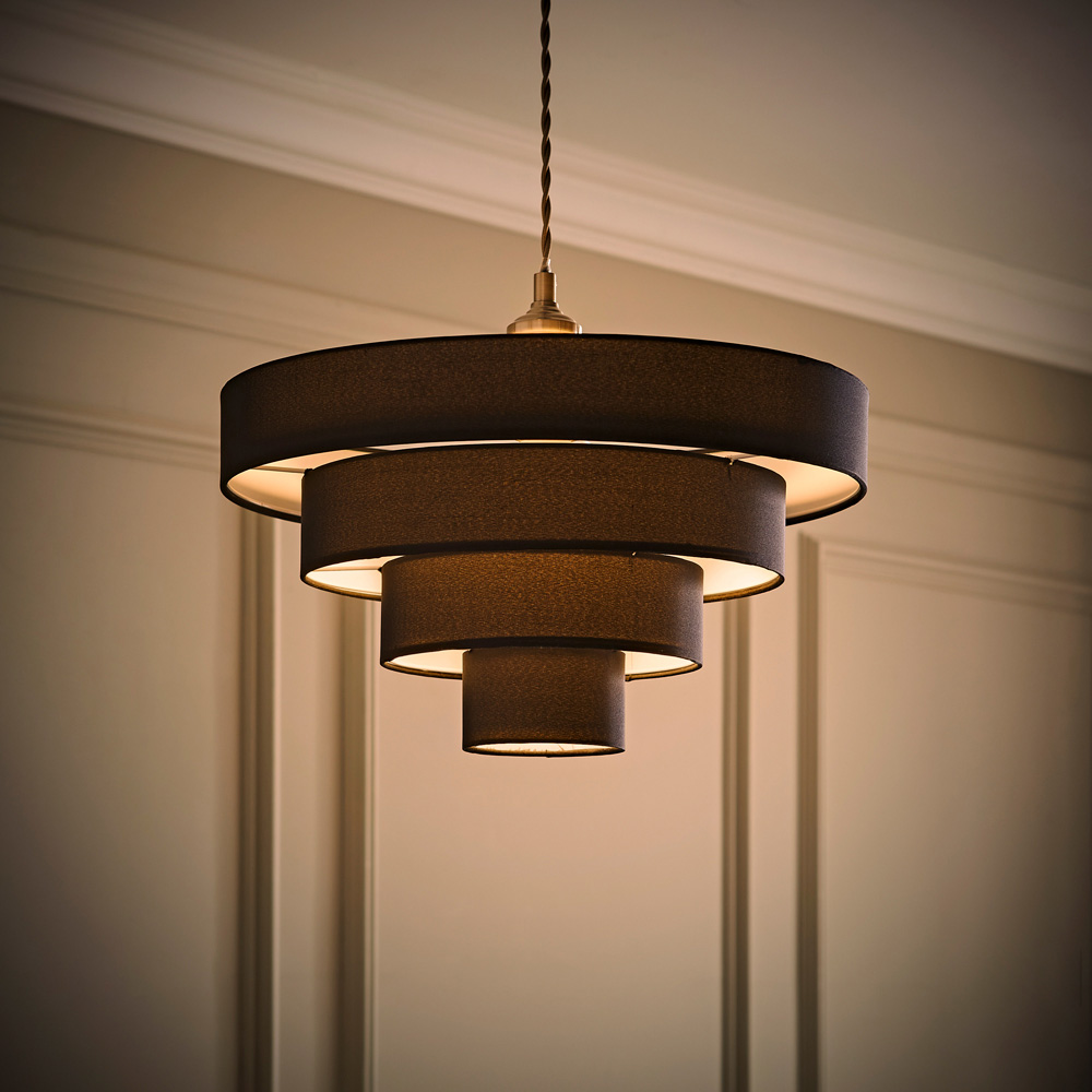 ValueLights Nevada 4 Tier Black Pendant Shade Image 2