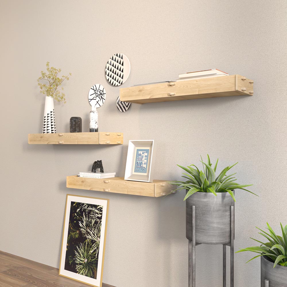 Decorotika Hiko Wall Mounted Shelf 3 Pack Image 4