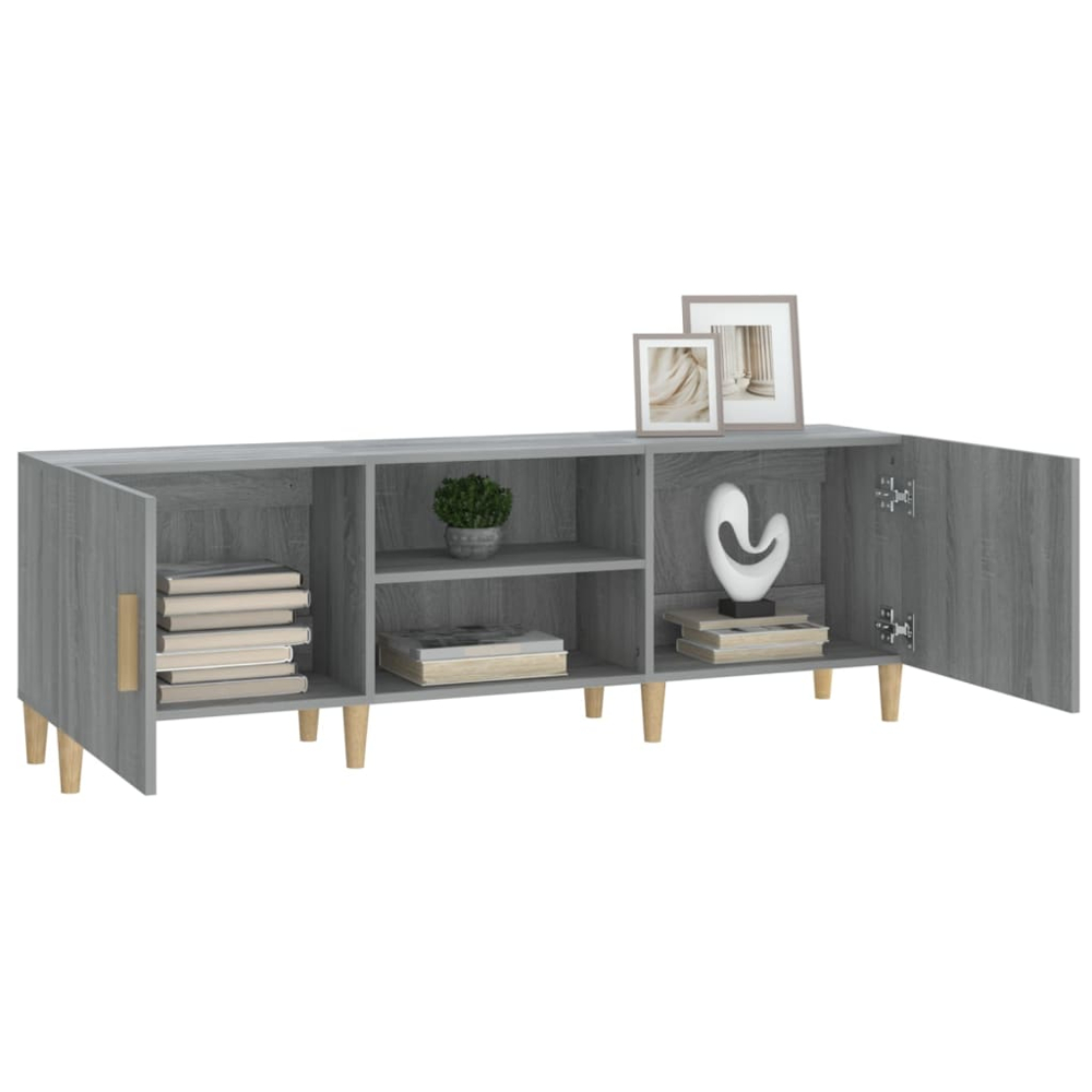 vidaXL 2 Door 2 Shelf Grey Sonoma TV Cabinet Image 5