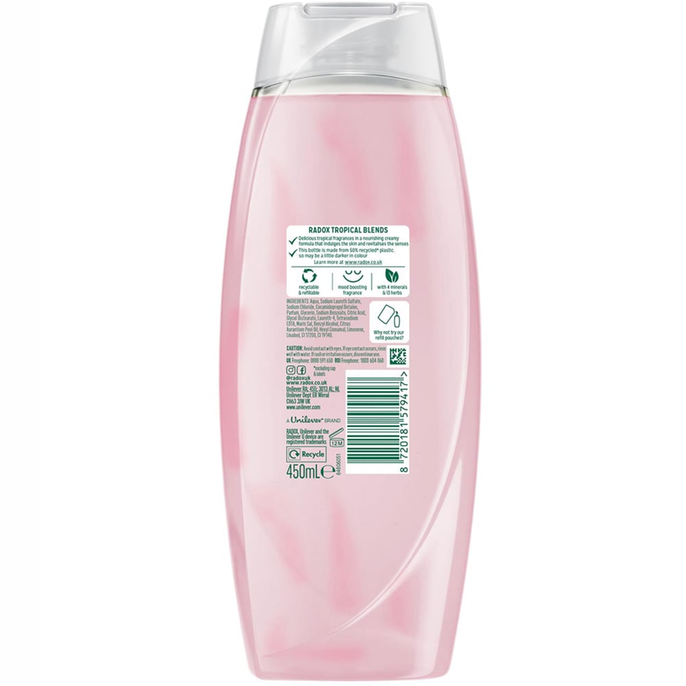 Radox Mineral Therapy Feel Indulged Passion Fruit and Shea Shower Gel 450ml 12 Pack Image 3
