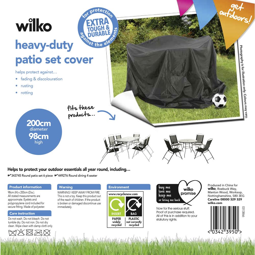 Wilko Deluxe Round Dark Green Patio Set Cover Image 6