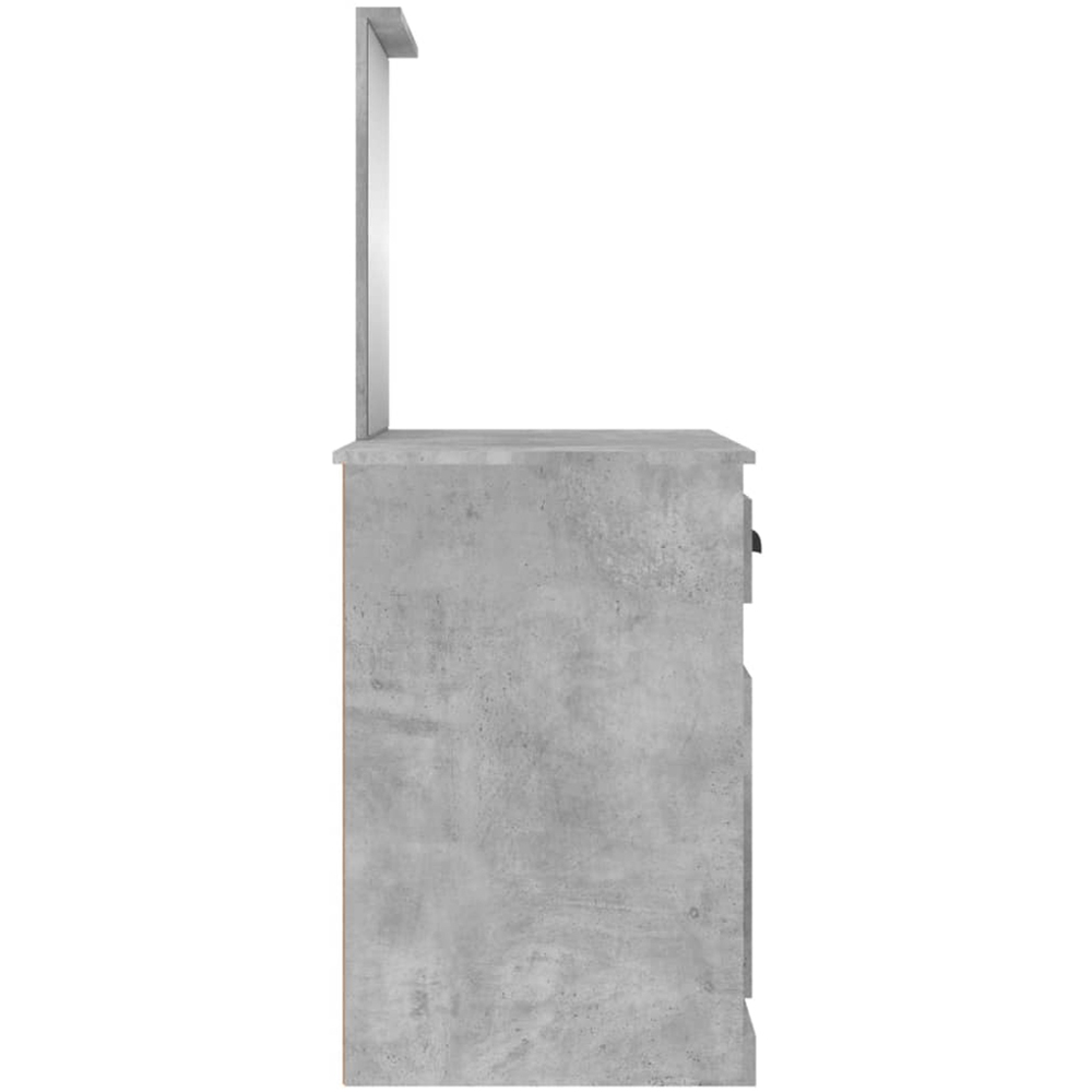 vidaXL Single Door Single Drawer Concrete Grey Dressing Table with Mirror Image 7