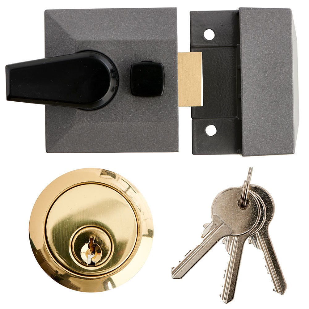 Wilko Narrow Style Deadlocking Night Latch Image 1