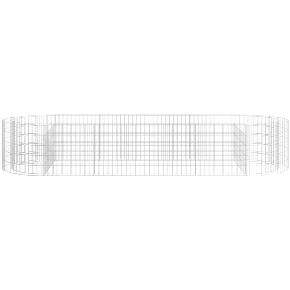 vidaXL Silver Galvanised Iron Gabion Raised Bed 300 x 100 x 50cm Image 4