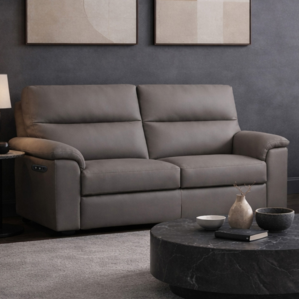 Aspire Marlowe 2 Seater Elephant Leather Power Recliner Sofa with USB Charging Image 1