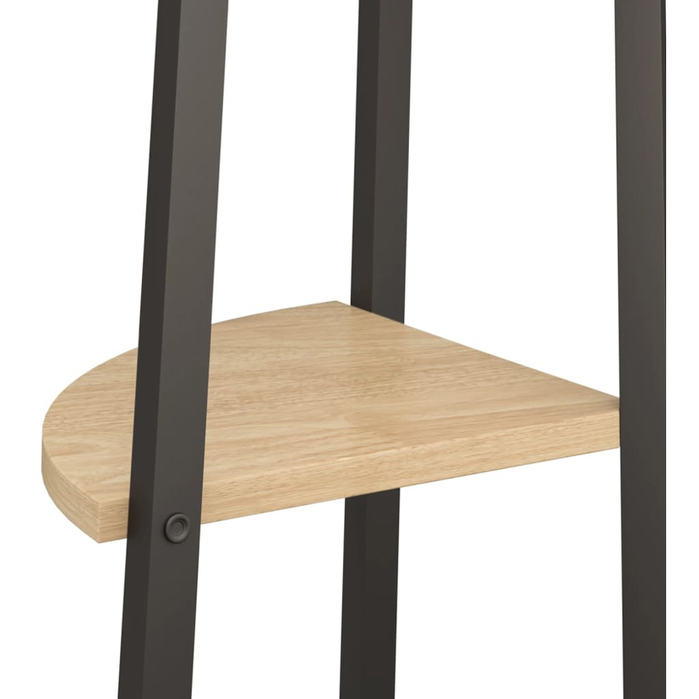 vidaXL 4 Shelf Light Brown Wood and Steel Corner Bookcase Image 5