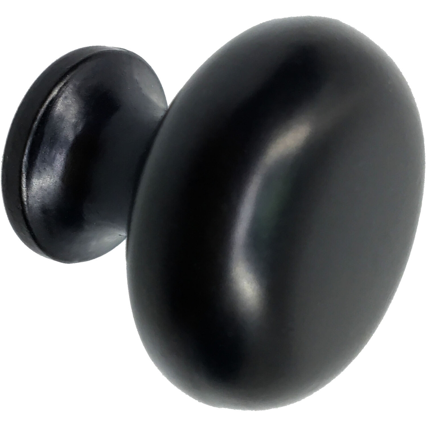 Pack of 4 Sleek Round Cabinet Knobs Matt Black Image 2