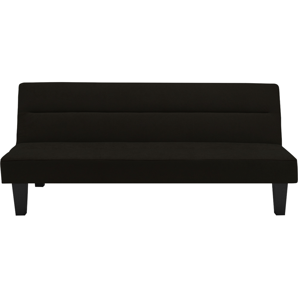 Dorel Kebo 3 Seater Black Velvet Futon Sofa Bed Image 3