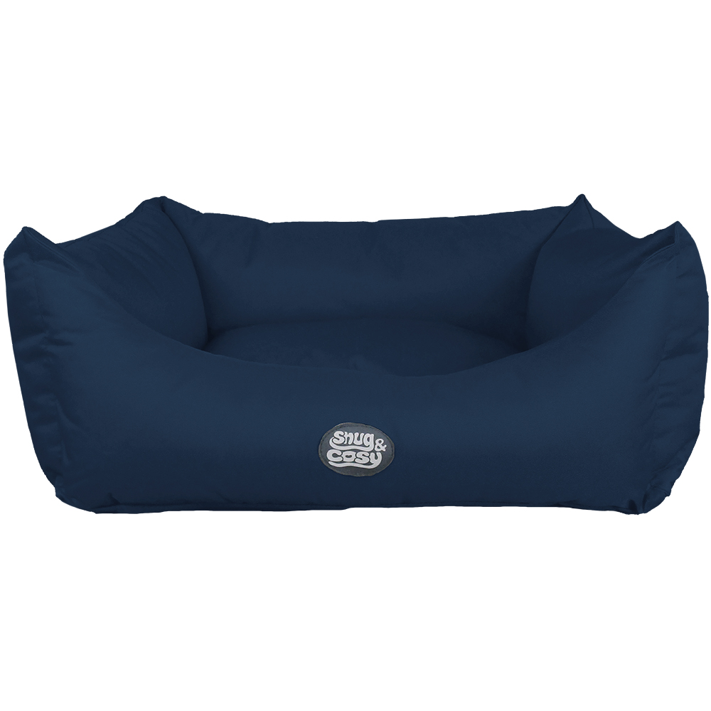 Snug & Cosy Pescara Small Rectangle Navy Dog Bed Image 1