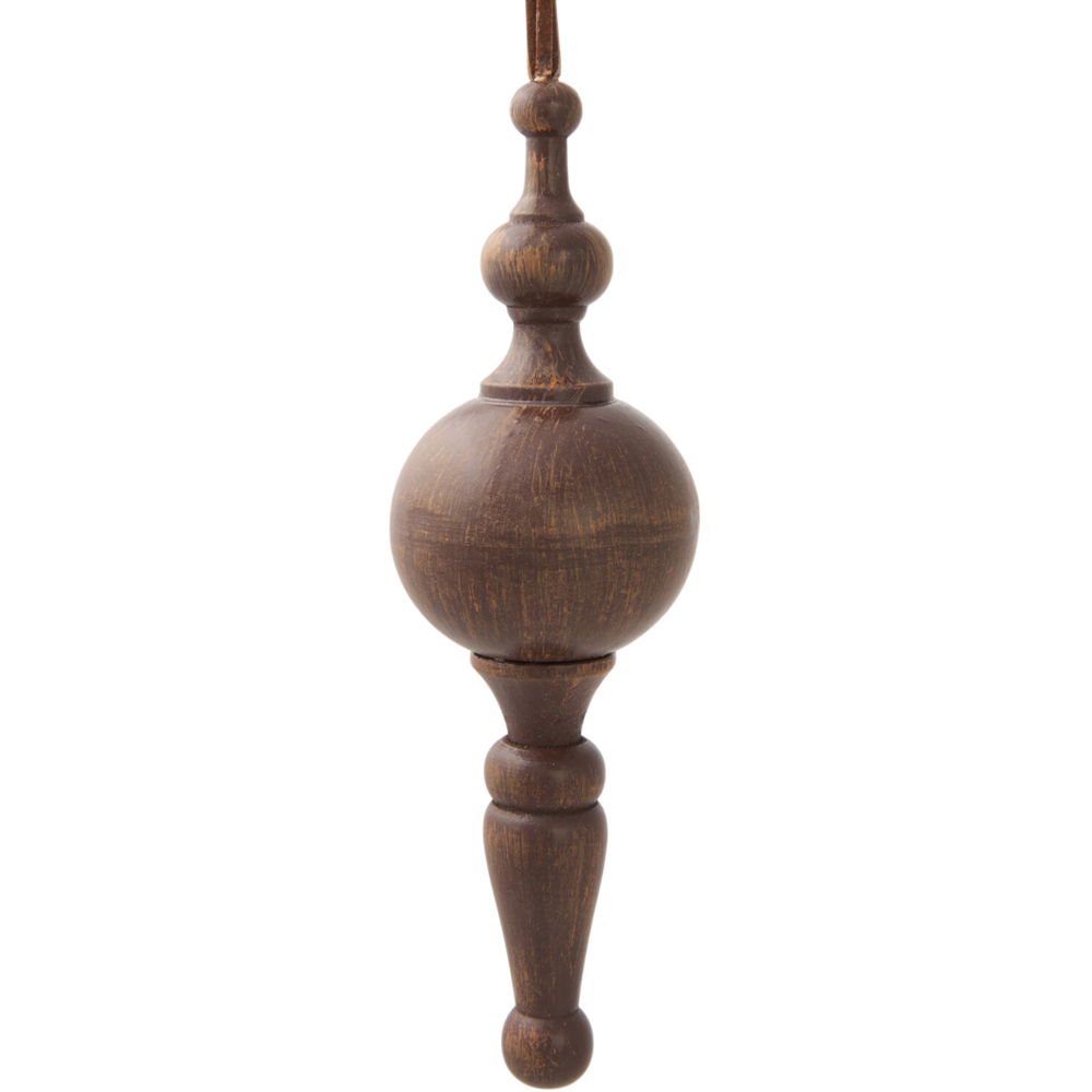 Set of 3 Vintage Wooden Droplets Brown Image 3