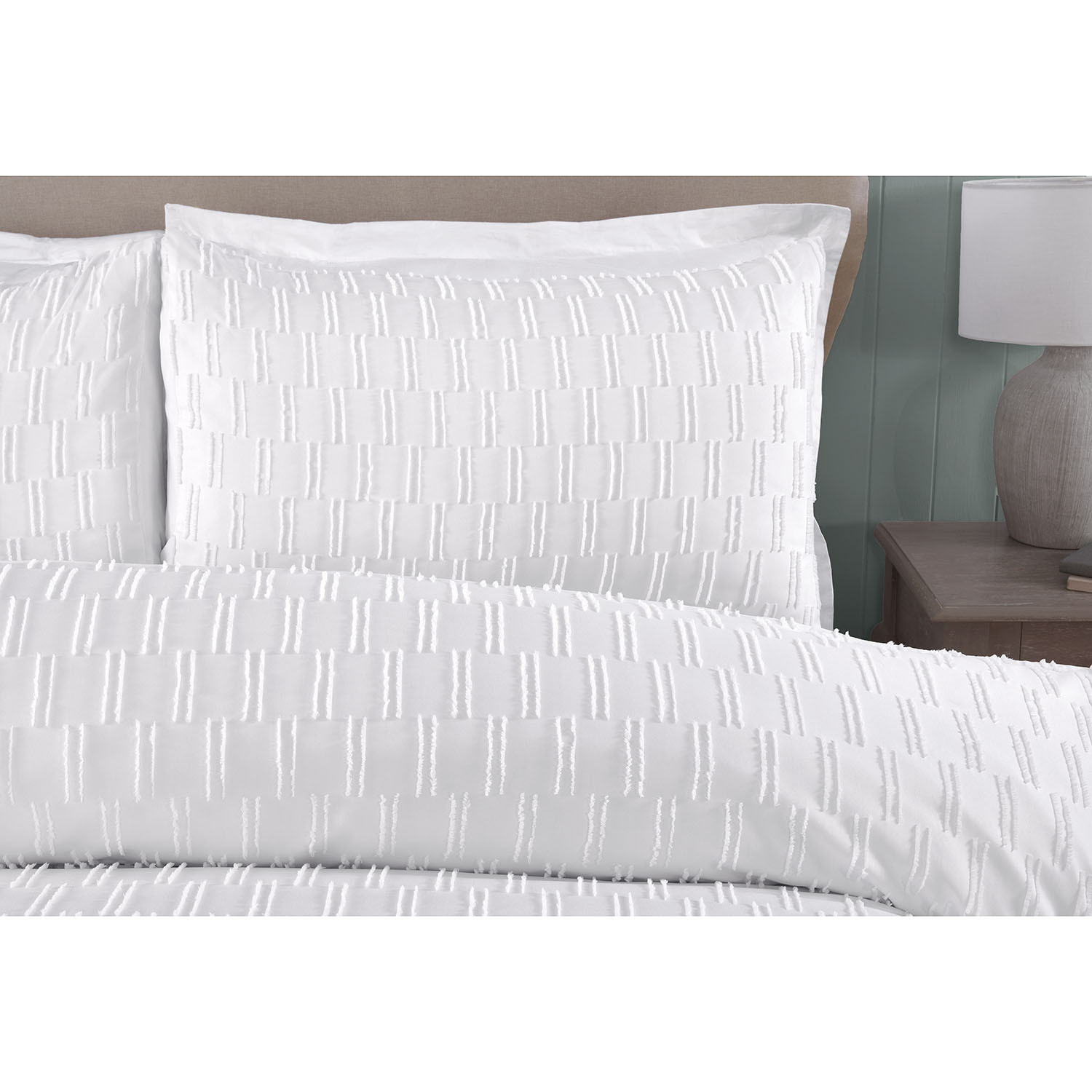 Copenhagen Tufted Duvet Set - White / King Image 4
