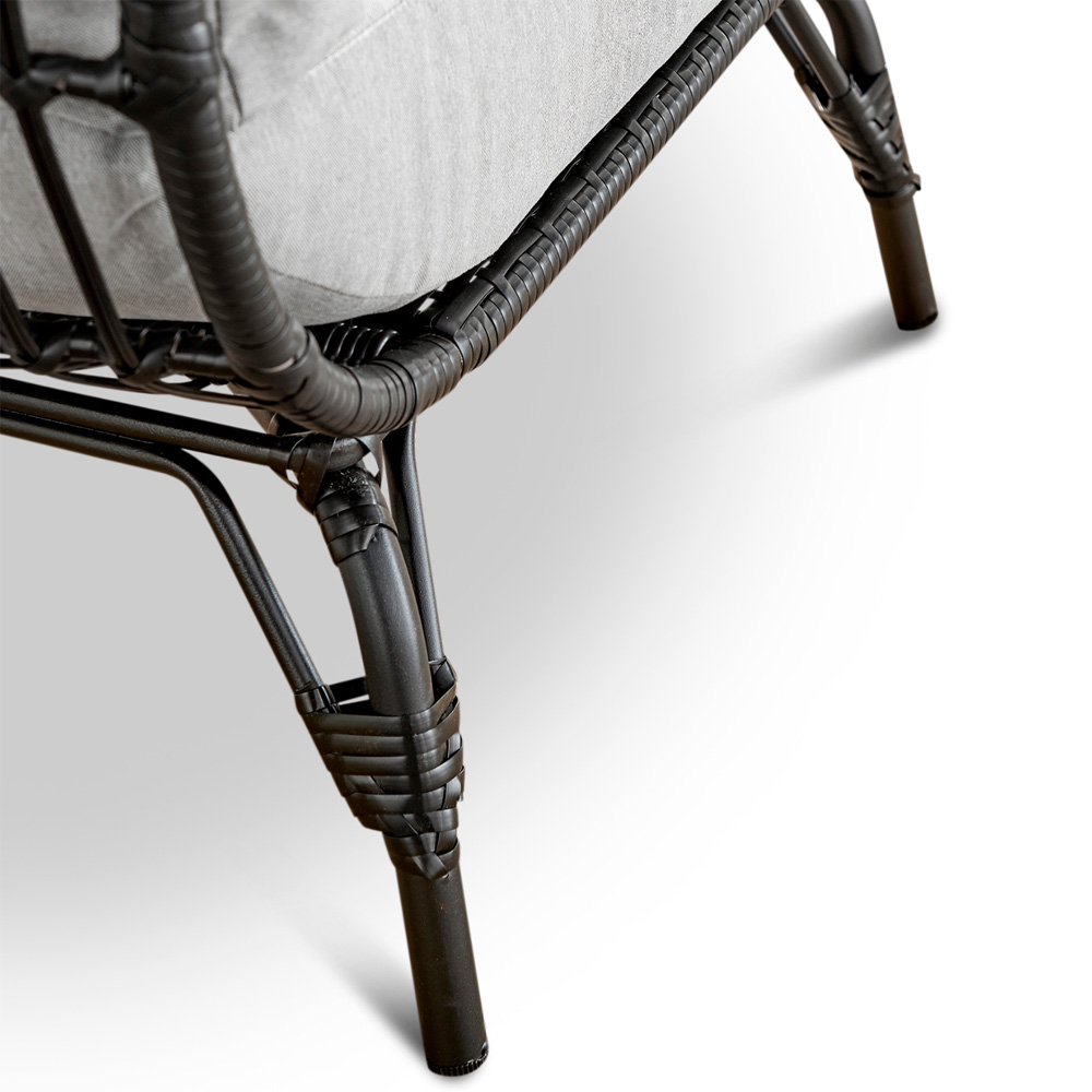 Furniture Box Veza Black Rattan Outdoor Egg Chair with Cushions Image 4