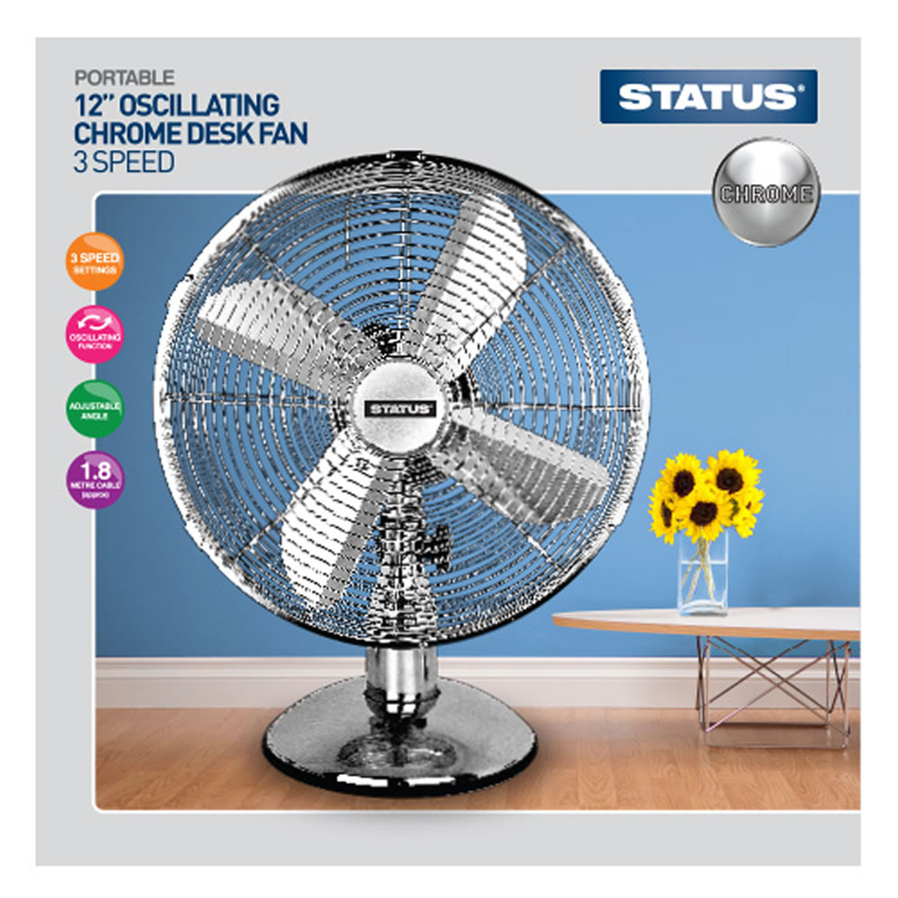Status 12inch Portable Oscallating Desk Fan 3 Sd Wilko Status 12inch Portable Oscallating Desk Fan 3 Sd Image 2