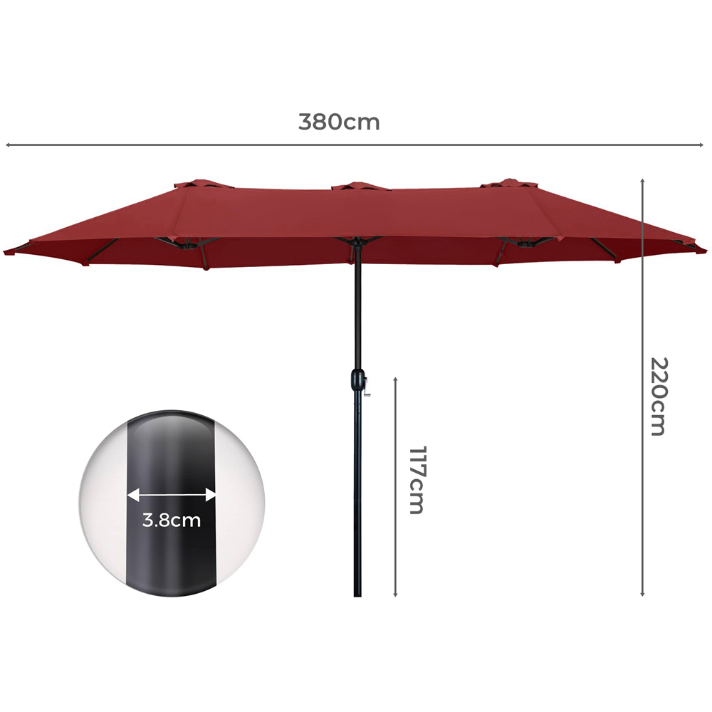 Traderight Mountview Large Doube-Sided Parasol 2.2m Image 9