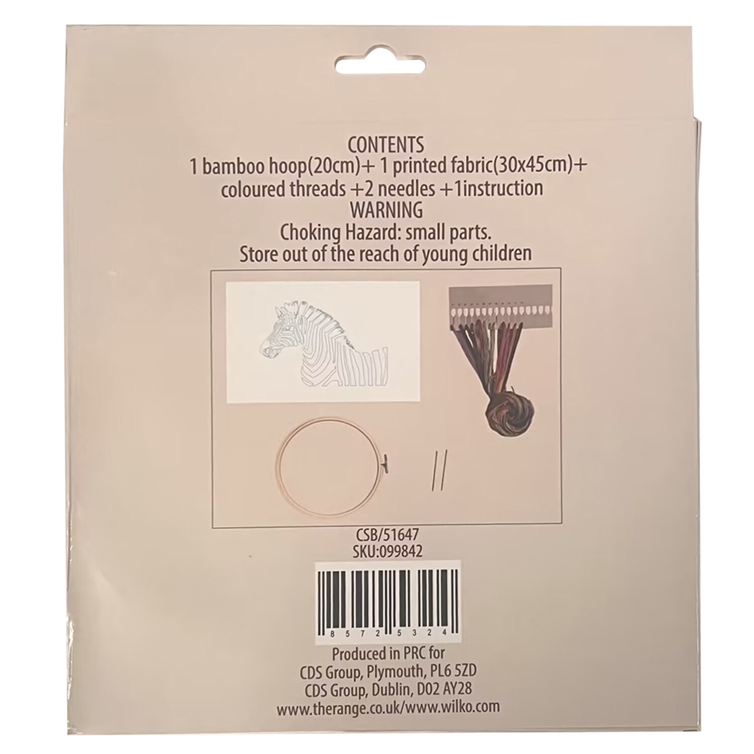 Animal Cross Stitch Kit - Multicolour / Rainbow Zebra Image 2