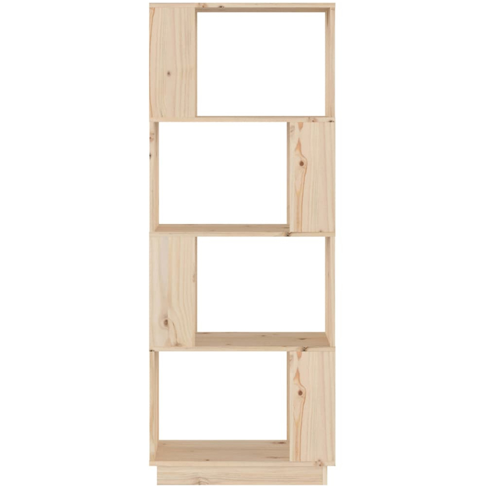 vidaXL 4 Shelf Natural Solid Pine Wood Bookcase Image 3