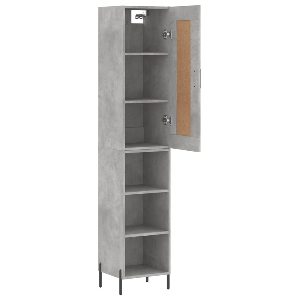 vidaXL Single Door 3 Shelf Concrete Grey Highboard Image 4