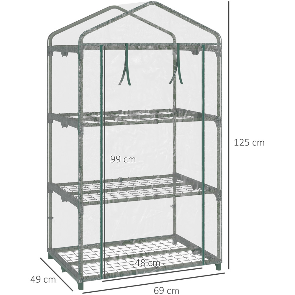 Outsunny 3 Tier Clear PVC 2.2 x 1.6ft Mini Greenhouse Image 7