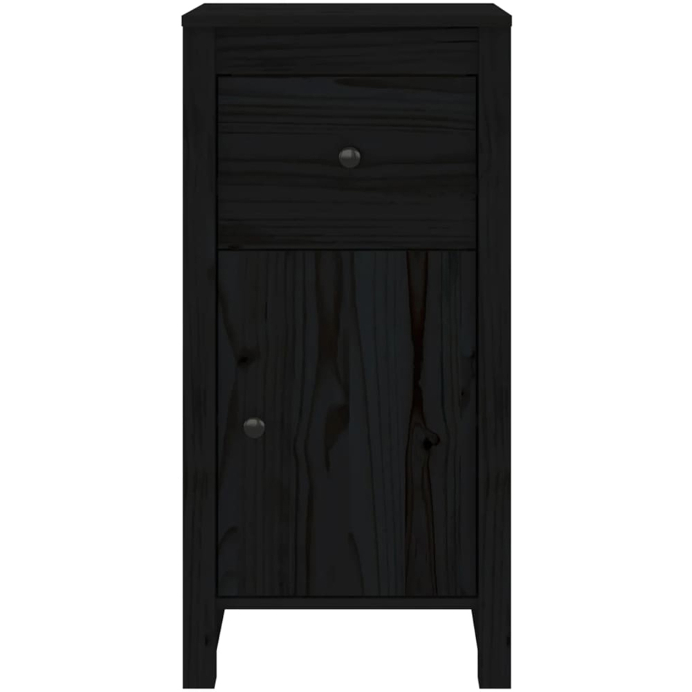 vidaXL Single Door Single Drawer Wooden Sideboard Set of 2 Image 5