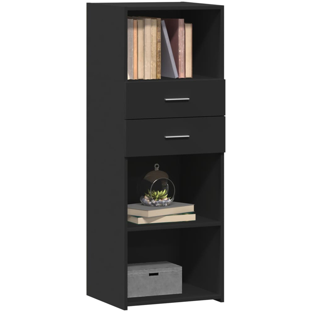 vidaXL 2 Drawer 3 Shelf Black Highboard Image 3