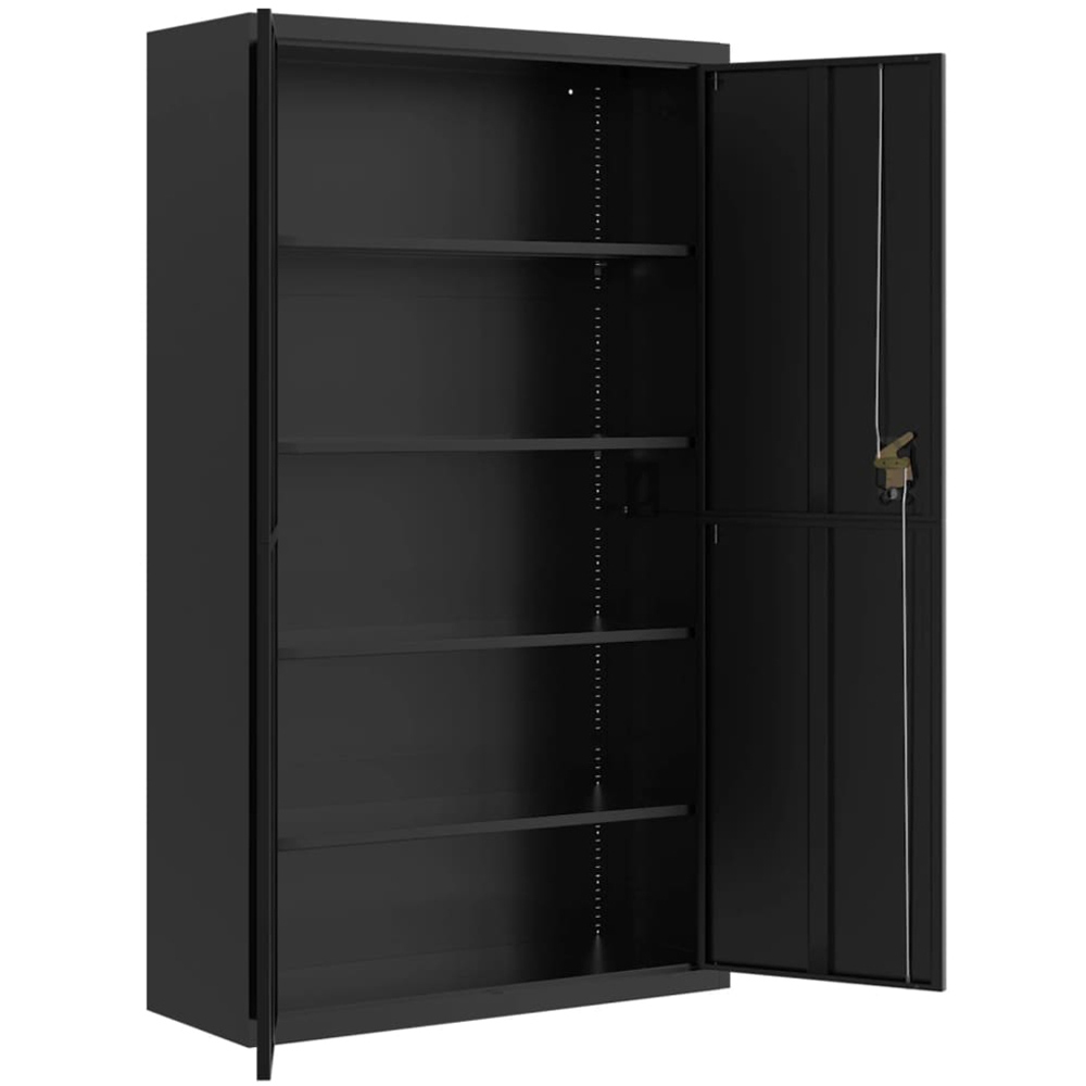 vidaXL 2 Door Black Lockable File Cabinet Image 4