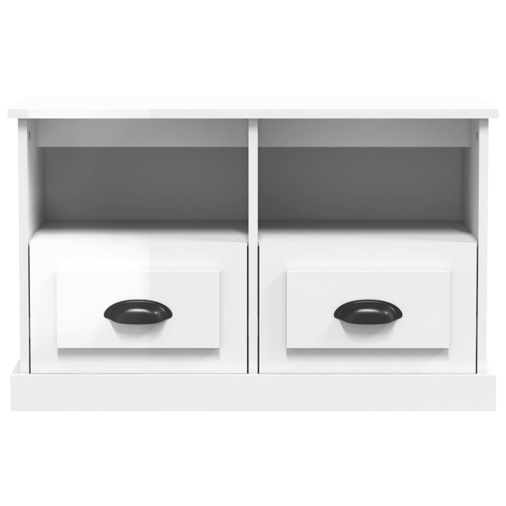 vidaXL 2 Drawer 2 Shelf White TV Cabinet Image 3