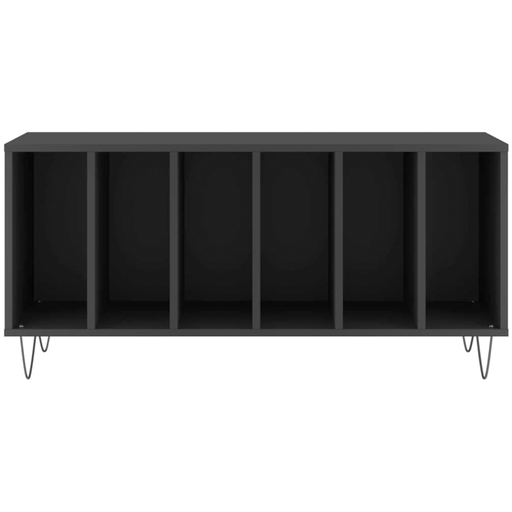 vidaXL 6 Shelf Black Record Cabinet Image 4