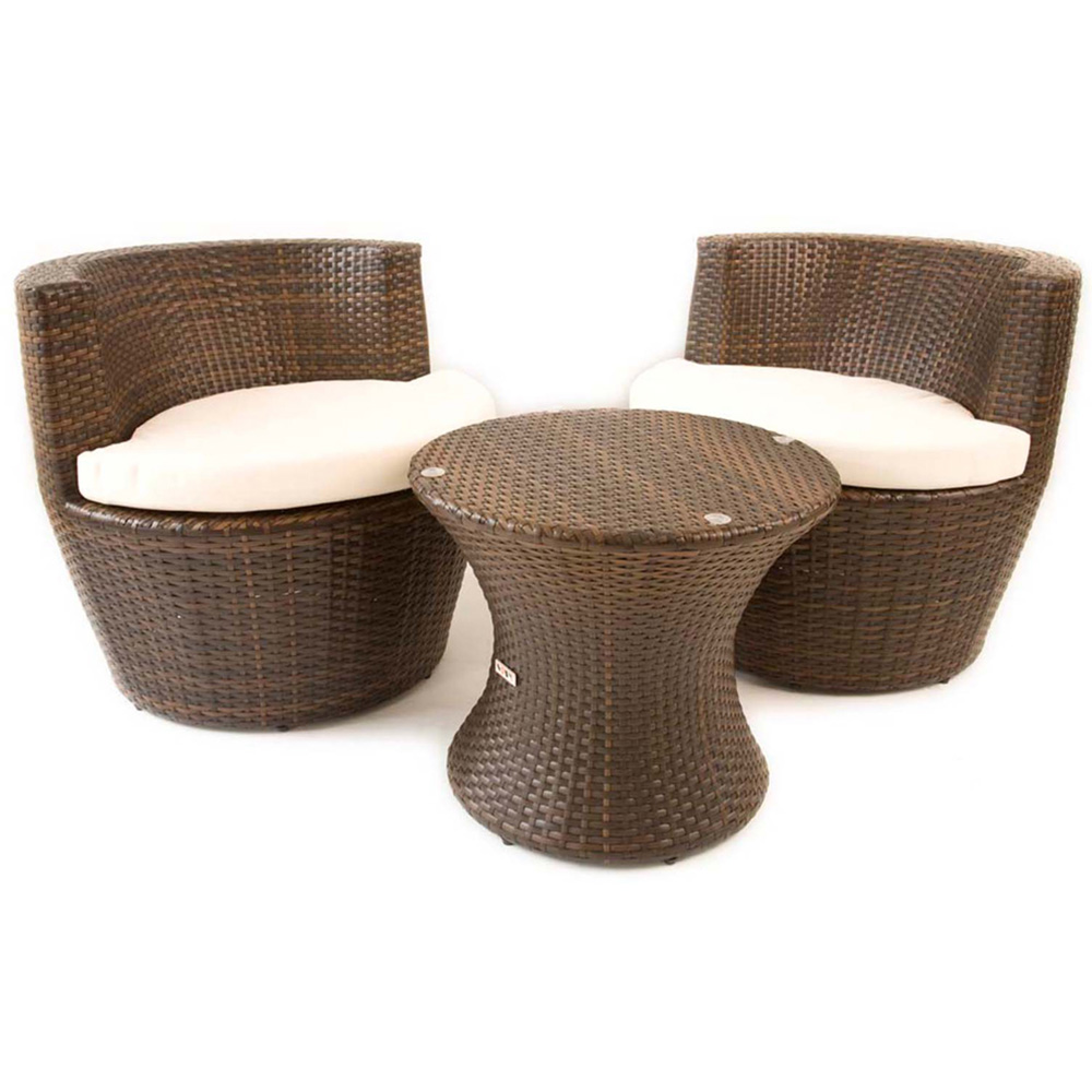Cozy Bay Provence 2 Seater Cappuccino Rattan Round Tea Furniture Set Image 2