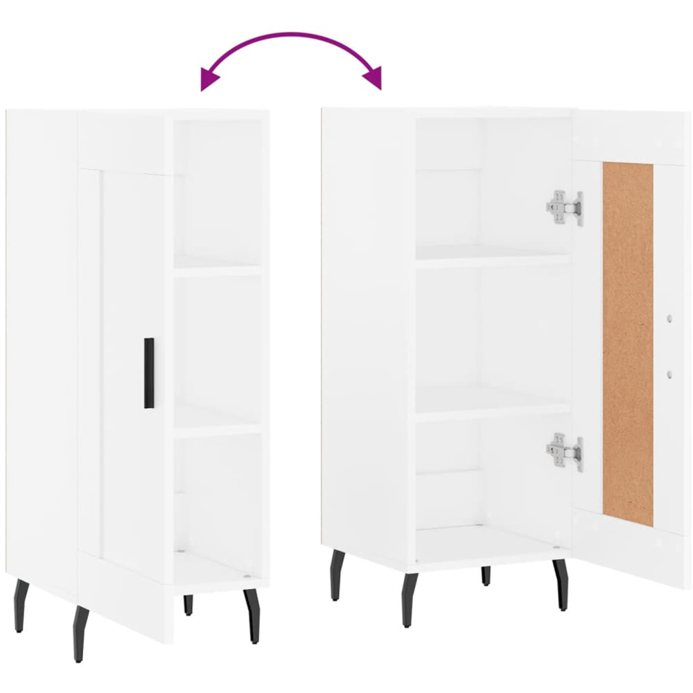 vidaXL Single Door White Sideboard Image 9