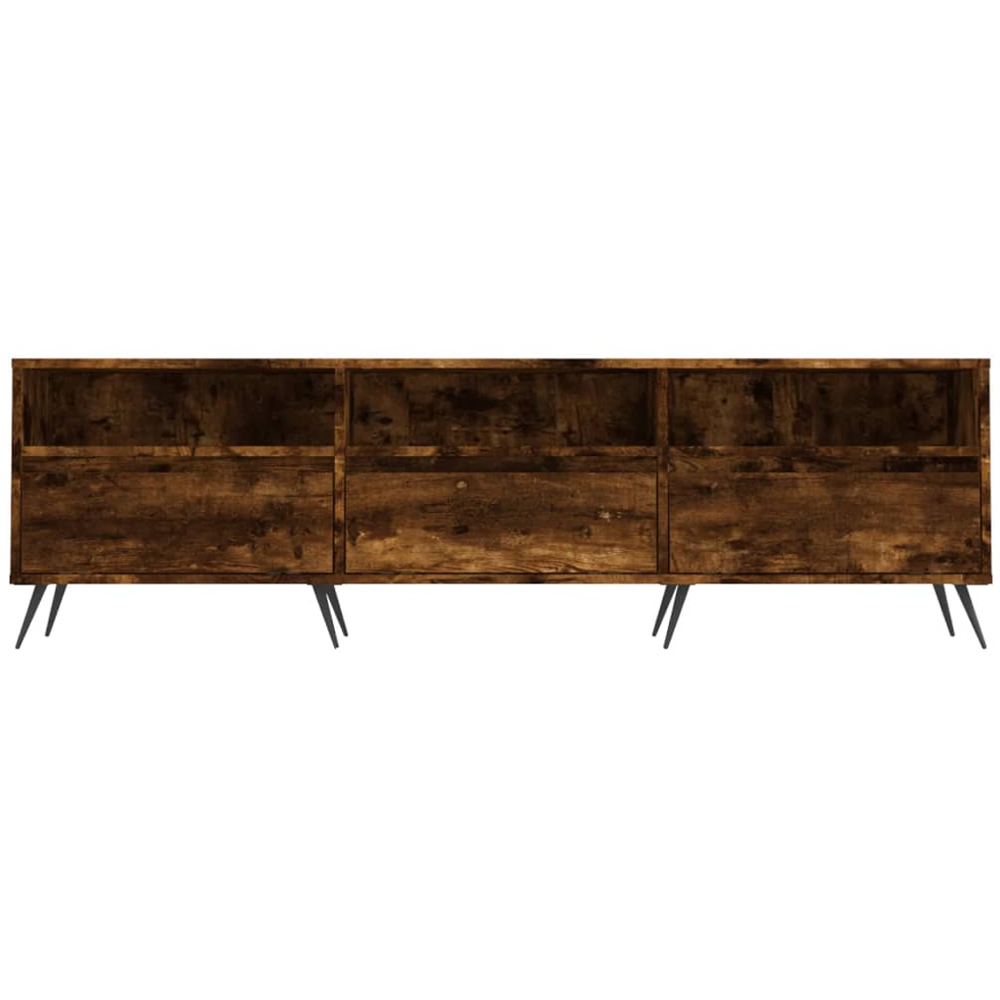 vidaXL 3 Door 3 Shelf Smoked Oak TV Cabinet Image 5