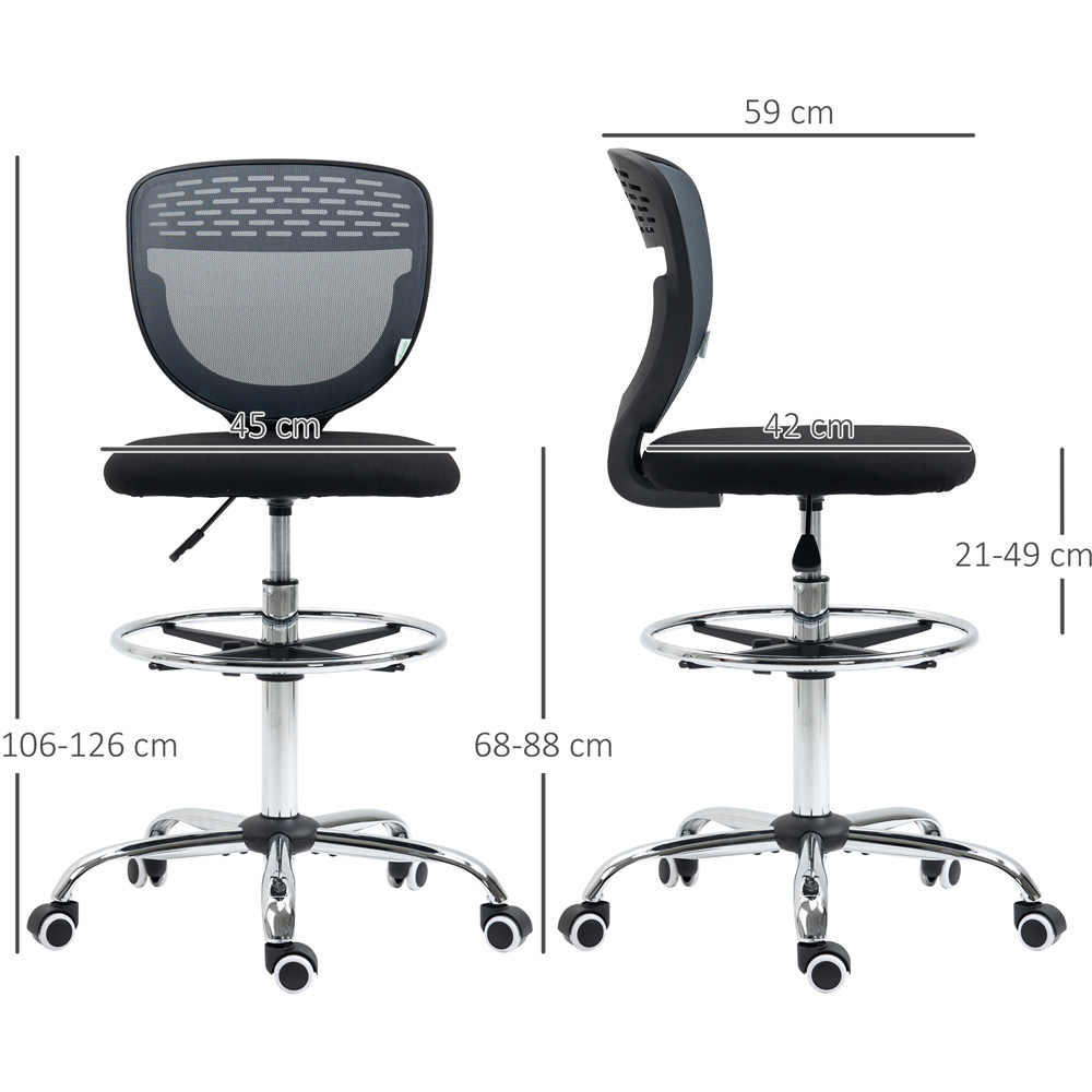 Portland Grey Mesh Draughtsman Drafting Office Chair Image 8