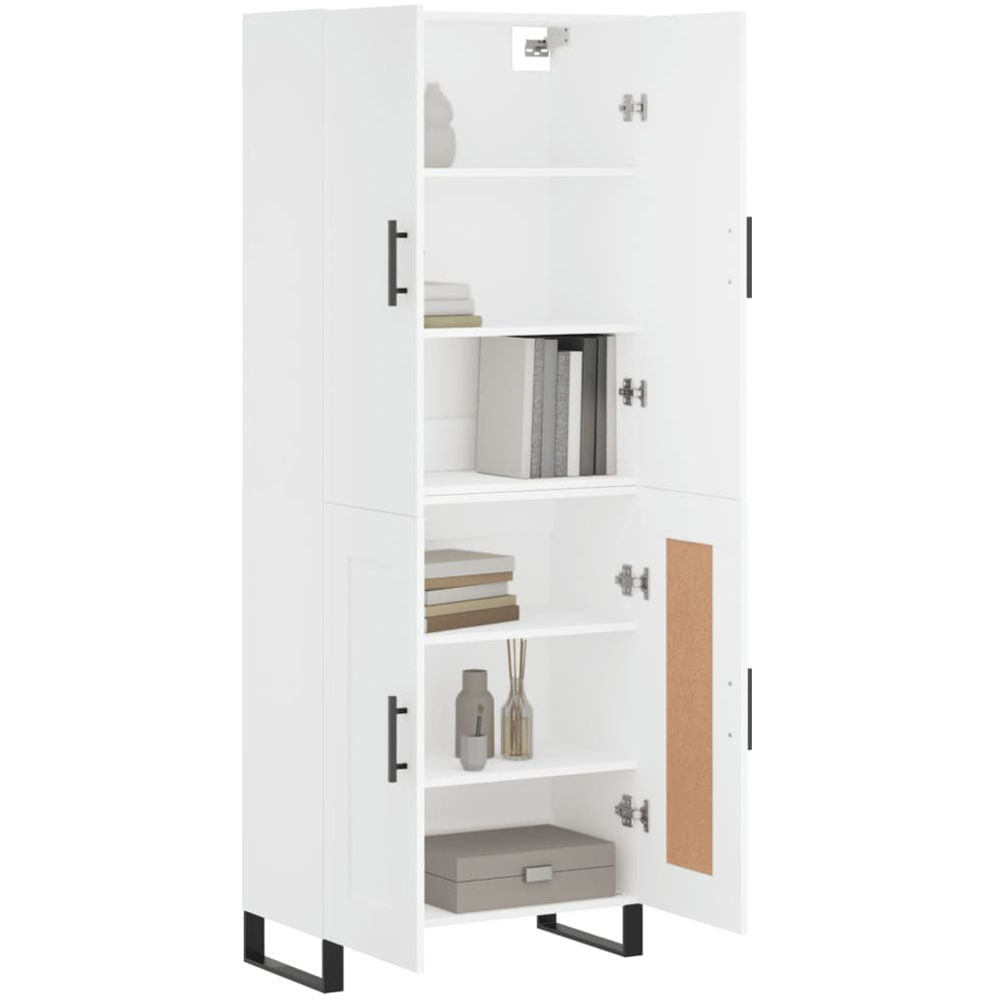 vidaXL 4 Door White Highboard Image 3