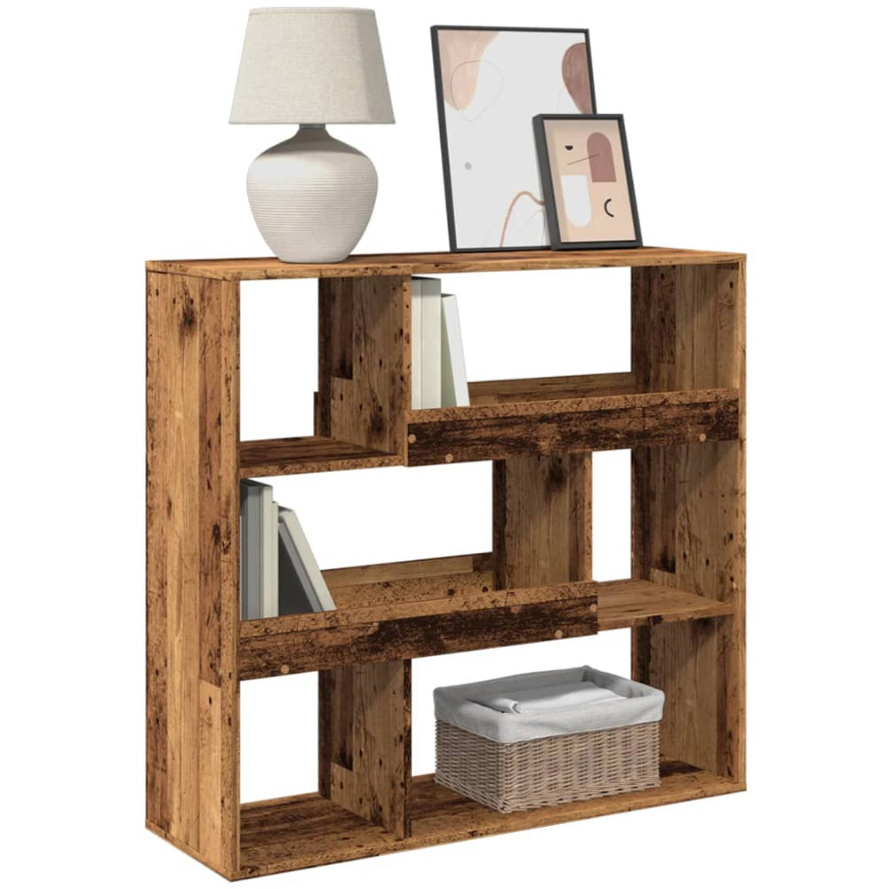 vidaXL 6 Shelf Old Wood Bookcase Image 3