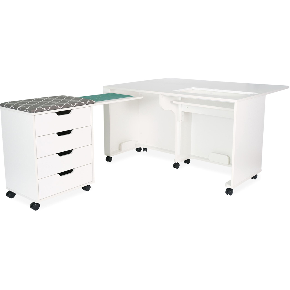 Arrow Cabinets Laverne and Shirley 451 4 Drawer White Fold-Away Sewing Cabinet Image 2