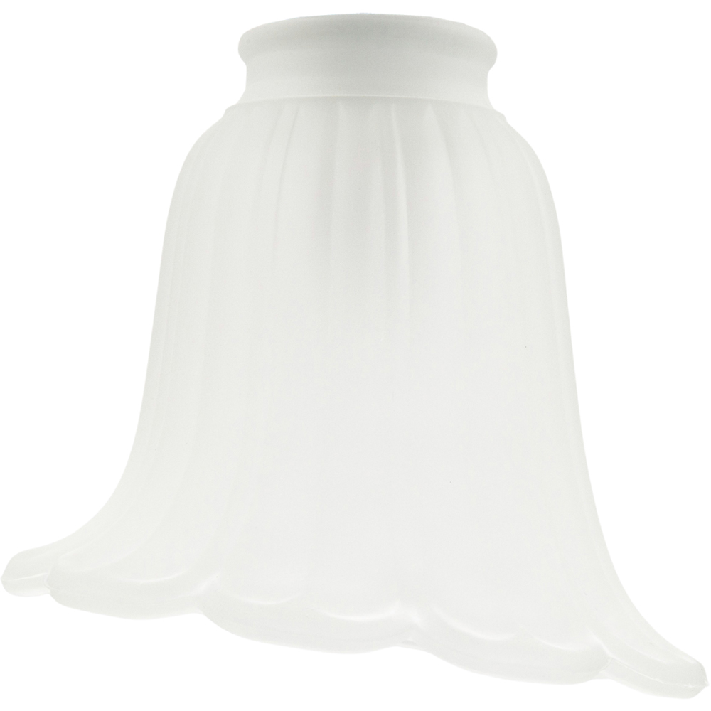 Happy Homewares Frosted White Floral Glass Shade with Slanted Opening 2 Pack Image 5