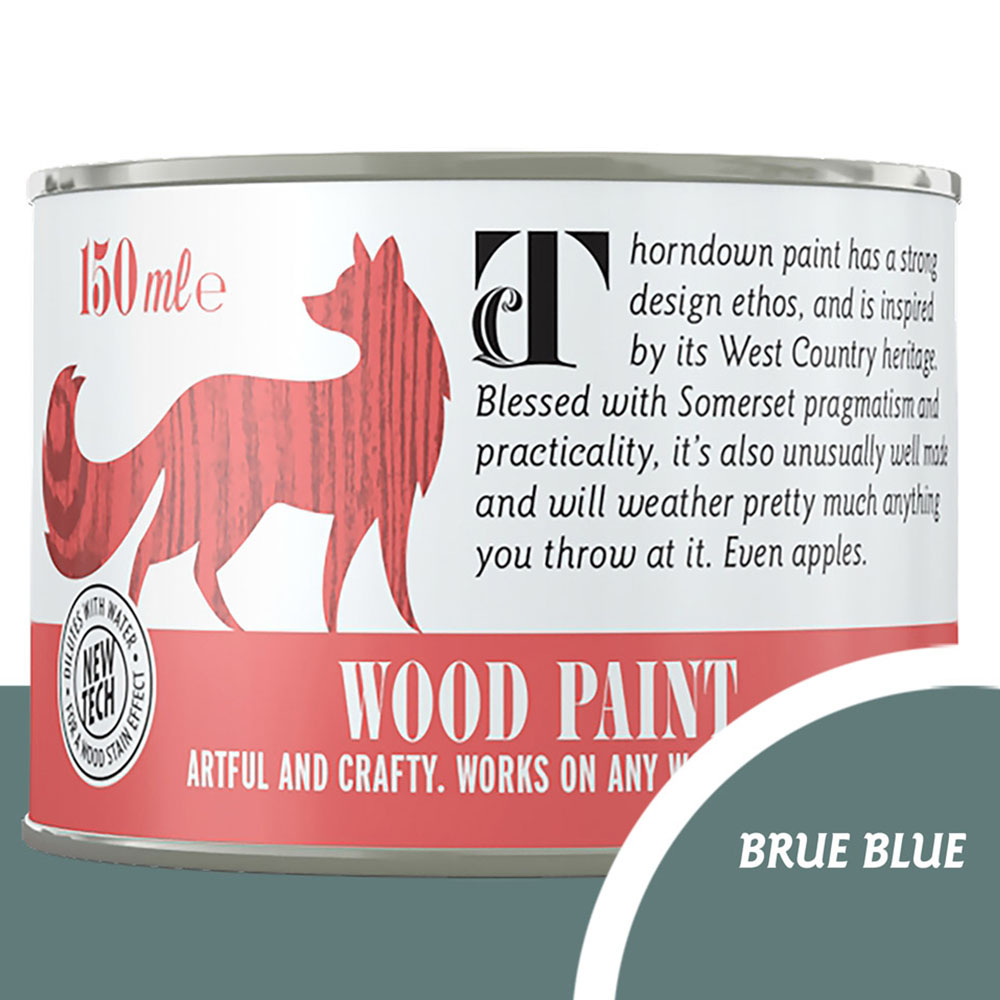 Thorndown Brue Blue Satin Wood Paint 150ml Image 3