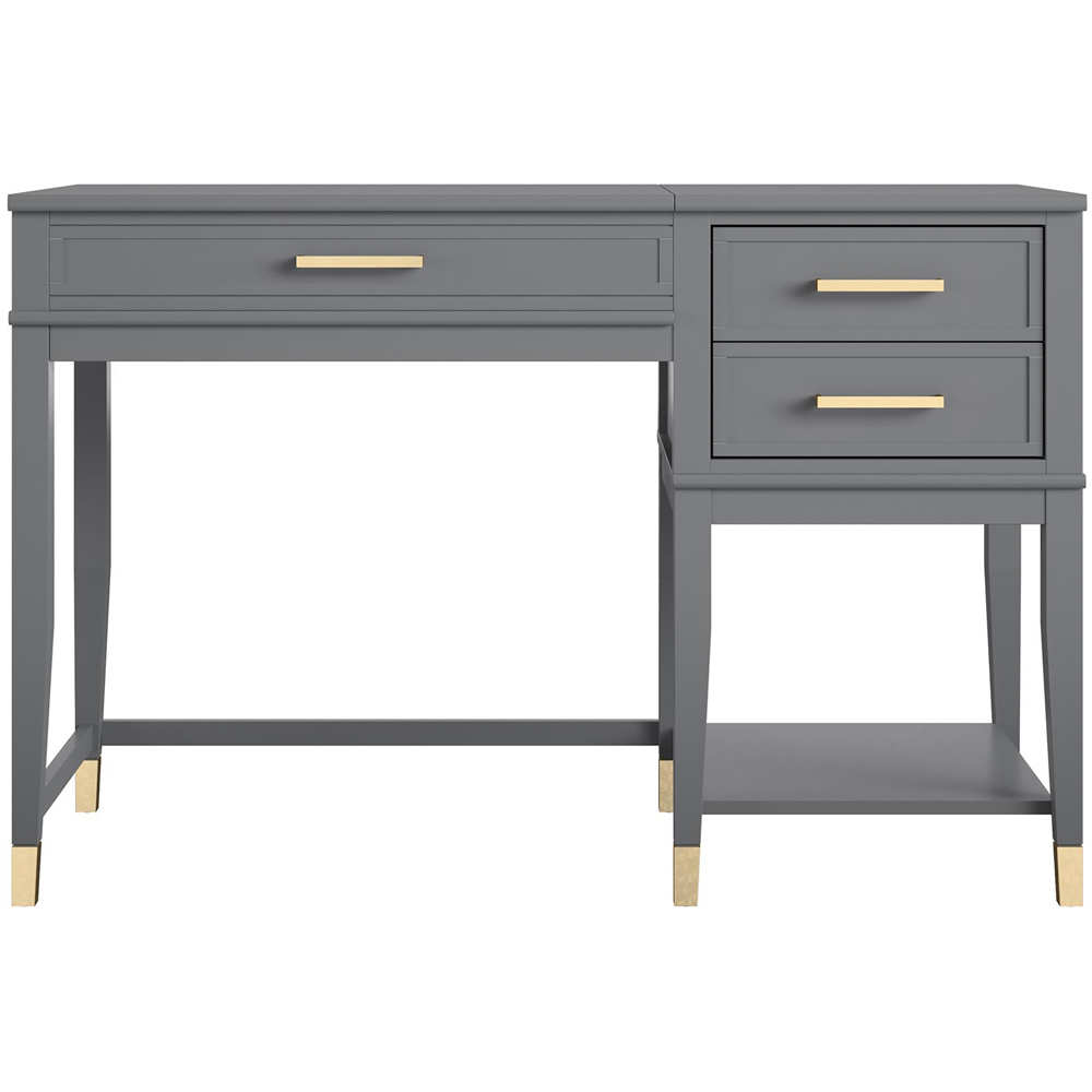 Dorel Home Westerleigh 2 Drawer Single Shelf Graphite Grey Lift Desk Image 3