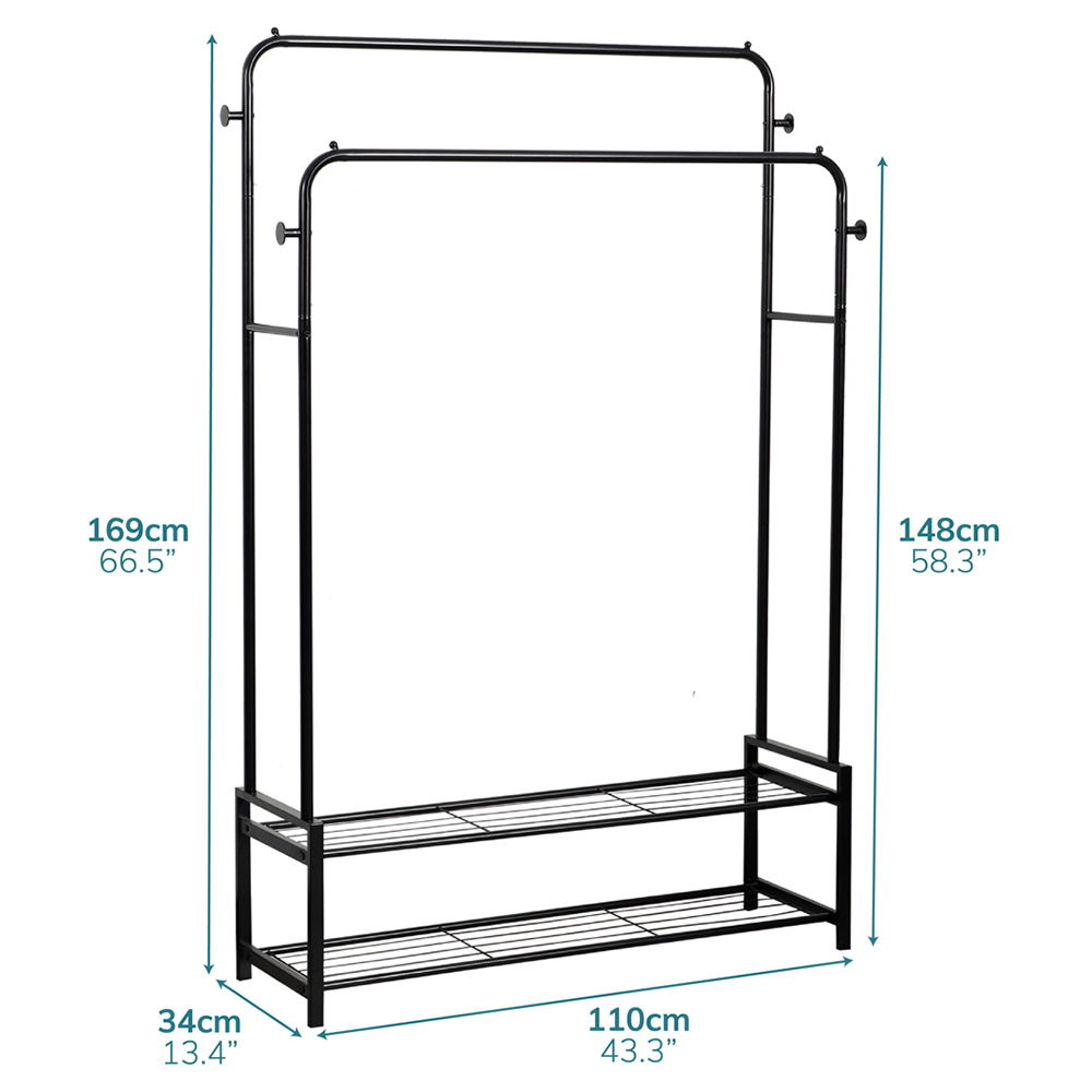 House of Home Double Clothes Rail 3.5 x 5.5ft Image 4