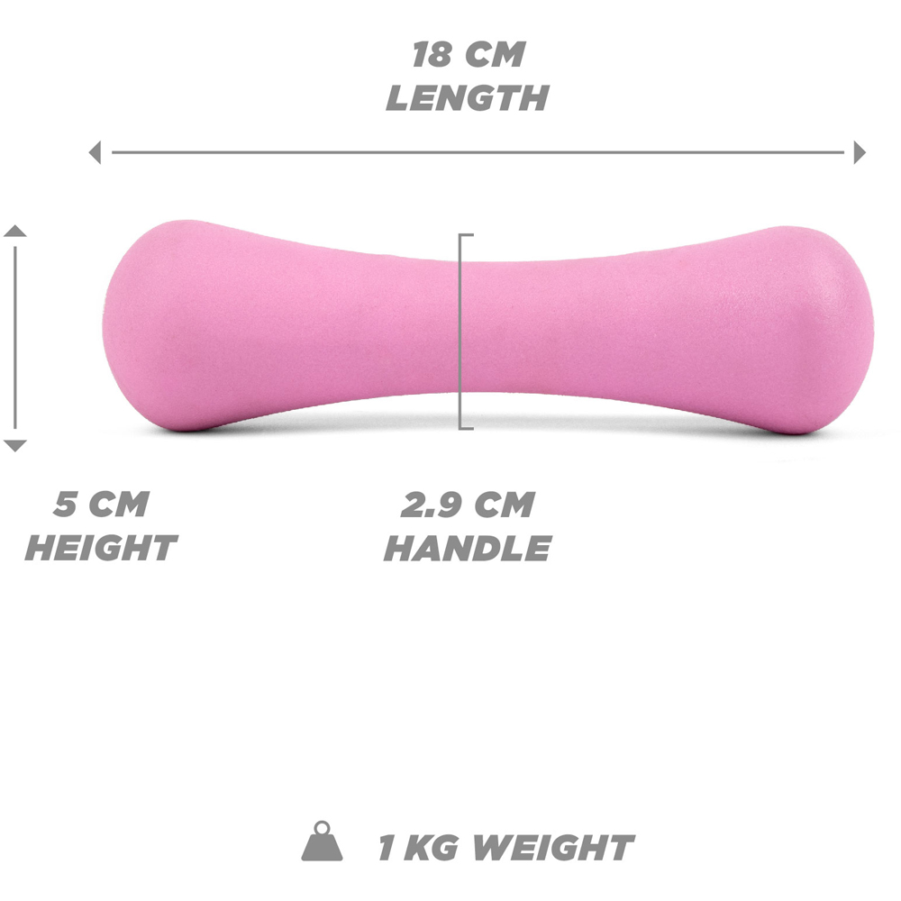 Phoenix Fitness Pink Neoprene Dumbbell 1kg 2 Pack Image 3