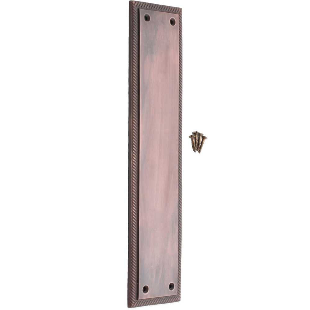 Spira Brass Georgian Plain Square Aged Bronze Finger Plush Plate 300mm Image 3