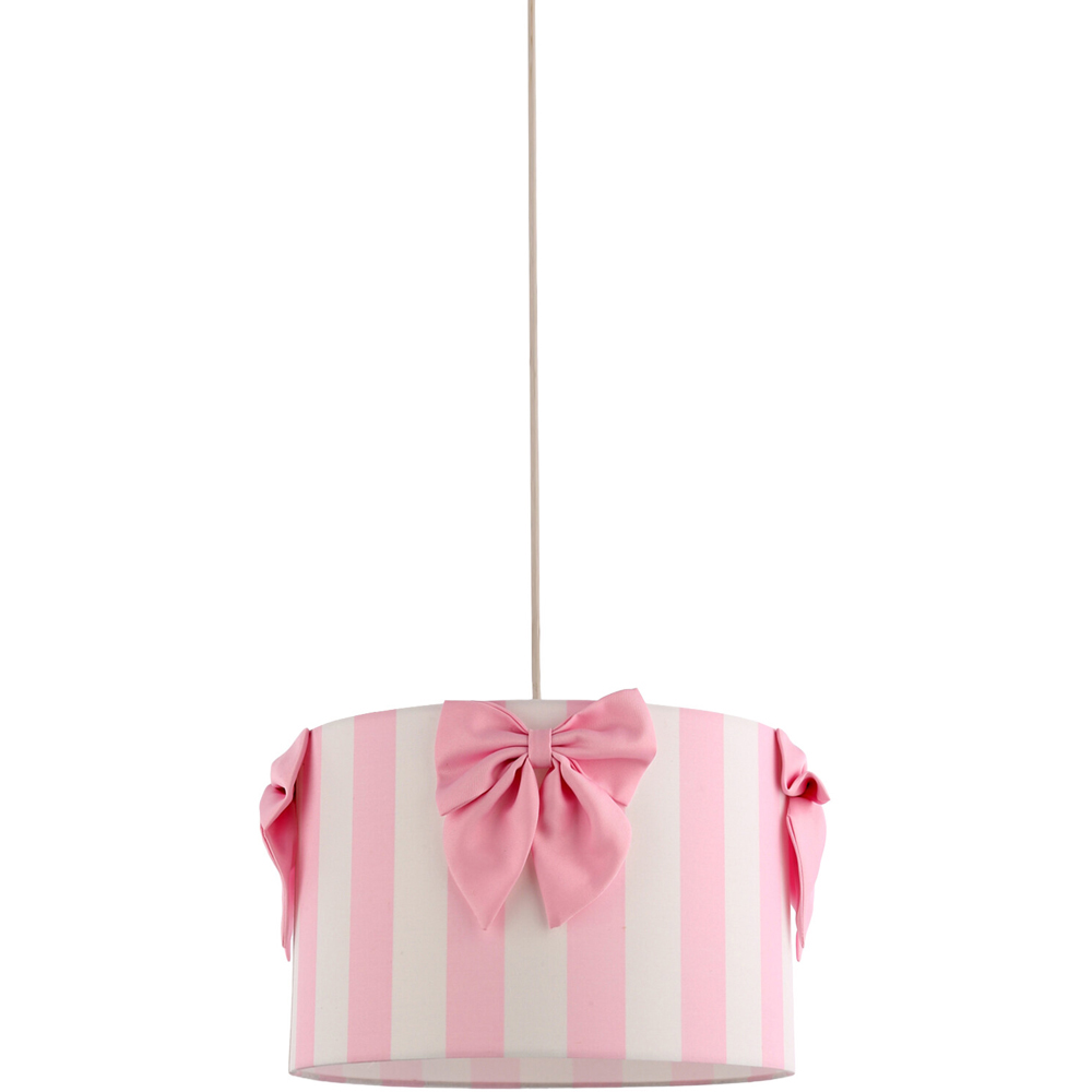 Stripe Bow Lamp Shade Pink Image 1