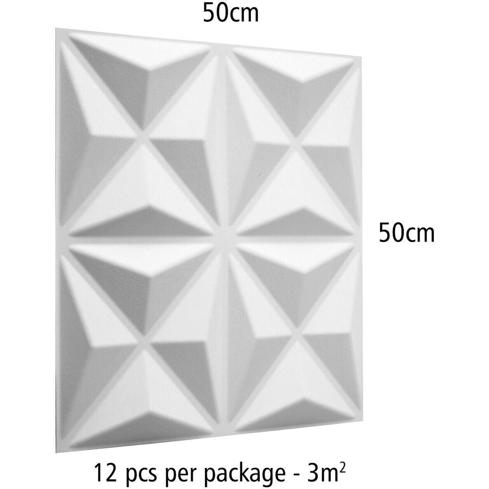 Walplus Off White Cullinans 3D Wall Panel 12 Pack Image 6