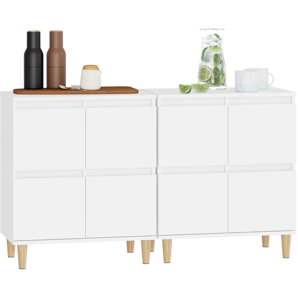 vidaXL 2 Door White Sideboard Set of 2 Image 4