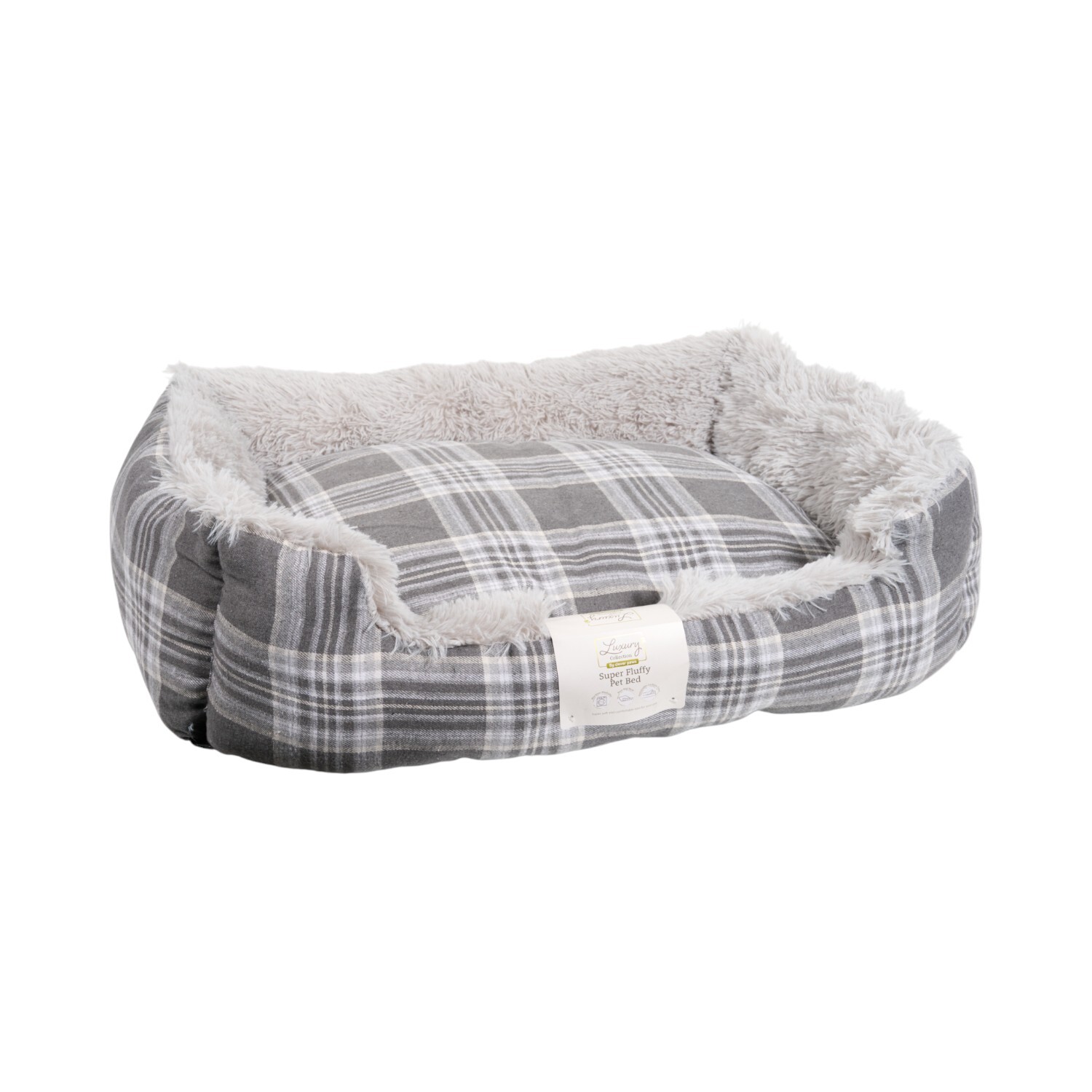 Super Fluffy Soft Pet Bed Grey Large Image 5